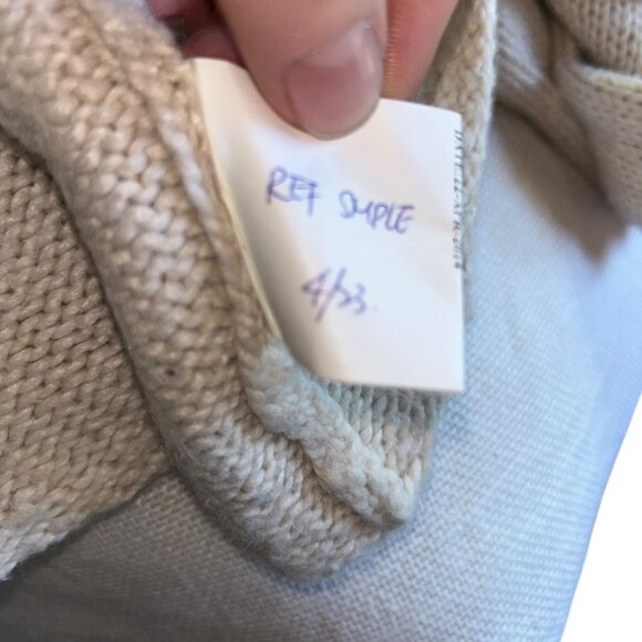 Helmut Lang Super soft neutral cream ALPACA blend asymmetrical hem sweater M - Picture 4 of 4